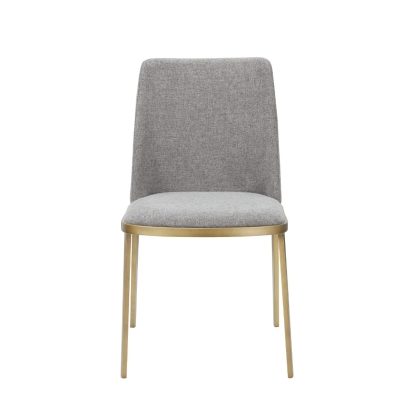 LA Furniture Brent- Contemporary Light Grey Fabric + Brass Dining Chair Set of 2 VGGA-6602CH-C-LG-CS Contemporary Style by Vig Furnitrue Number 79958Z Catch Home Goods