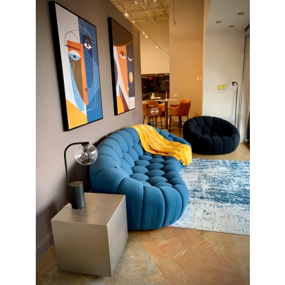 LA Furniture Yolonda Modern Curved Dark Teal Fabric Sofa VGEV2126C-SOFA-C-15 Contemporary Style by Vig Furnitrue Number 80361 Catch Home Goods