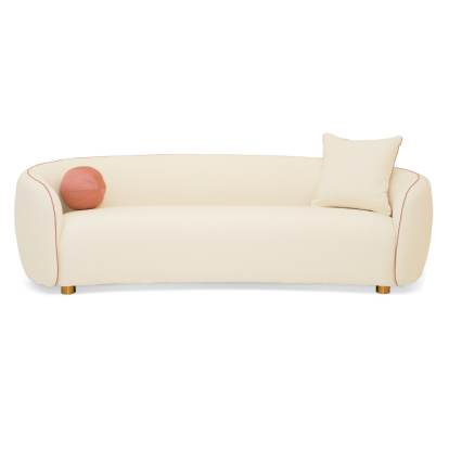 LA Furniture Winfree Modern Off White + Coral Fabric 3-Seater Sofa VGOD-ZW-22013-S Contemporary Style by Vig Furnitrue Number 80052 Catch Home Goods