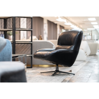 LA Furniture Theo Modern Black Leather Accent Chair VGKK-KFA1099-BLK-CH Contemporary Style by Vig Furnitrue Number 80102 Catch Home Goods