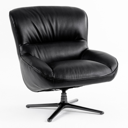 LA Furniture Theo Modern Black Leather Accent Chair VGKK-KFA1099-BLK-CH Contemporary Style by Vig Furnitrue Number 80102 Catch Home Goods
