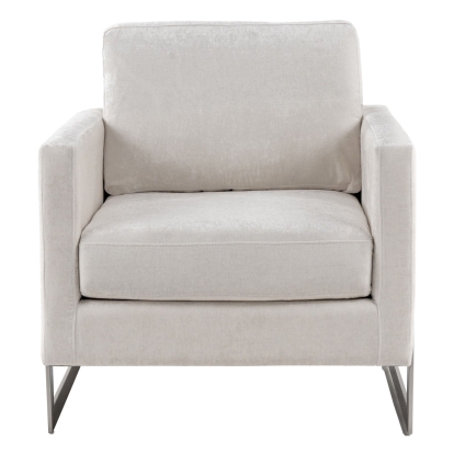 LA Furniture Prince Contemporary Off White Fabric + Silver Accent Chair VGRH-RHS-AC-255-SW Contemporary Style by Vig Furnitrue Number 80183 Catch Home Goods