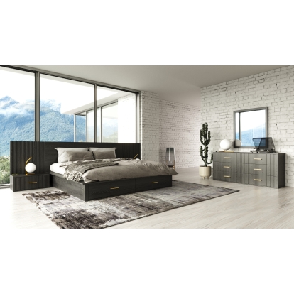 LA Furniture Manchester- Contemporary Dark Grey Bedroom Set VGWD-HLF2-BED-SET Contemporary Style by Vig Furnitrue Number 80220|80221 Catch Home Goods