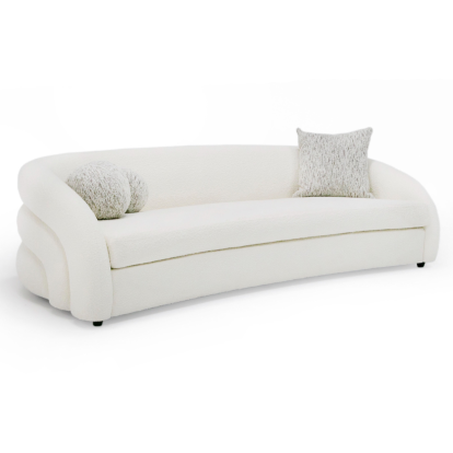 LA Furniture Joshua Modern 4-Seater Curved White and Taupe Fabric Sofa VGOD-ZW-22031-S Contemporary Style by Vig Furnitrue Number 80288 Catch Home Goods
