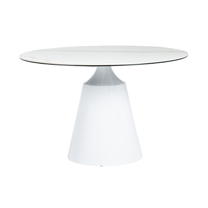 LA Furniture Edith Modern Round White Ceramic Dining Table VGNSGD8744-W-DT Contemporary Style by Vig Furnitrue Number 80332 Catch Home Goods