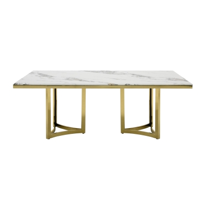 LA Furniture Loomis White Marble & Gold Dining Table VGZAT1301 Contemporary Style by Vig Furnitrue Number 80367 Catch Home Goods