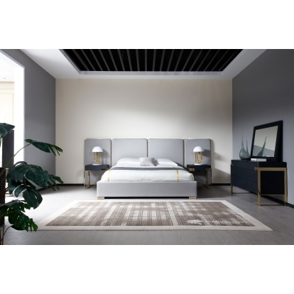 LA Furniture Eastern King Athena & Rothsay Modern Grey Fabric + Wenge + Gold Bedroom Set VGVC-BD2233-SET-EK Contemporary Style by Vig Furnitrue Number 82149 Catch Home Goods