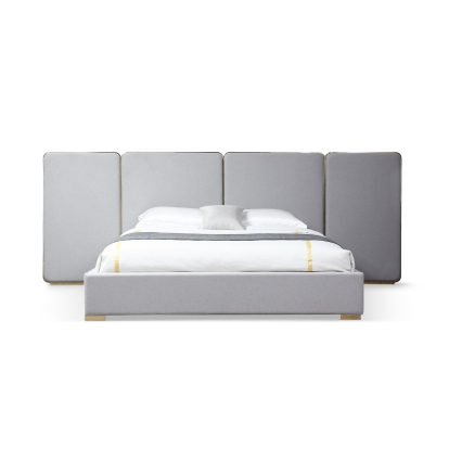 LA Furniture Athena & Rothsay Modern Grey Fabric + Wenge + Gold Bedroom Set VGVC-BD2233-SET Contemporary Style by Vig Furnitrue Number 82149 Catch Home Goods