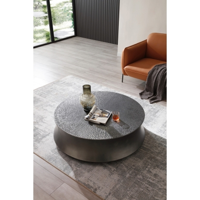 LA Furniture Airdrie Modern Antique Grey Large Round Coffee Table VGVC-CT2169-1 Contemporary Style by Vig Furnitrue Number 80492 Catch Home Goods