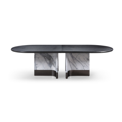 LA Furniture Renfew Modern Black Oak + Faux Marble Oval Dining Table VGVCT2203-DT Contemporary Style by Vig Furnitrue Number 80496 Catch Home Goods
