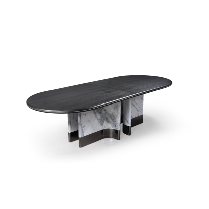 LA Furniture Renfew Modern Black Oak + Faux Marble Oval Dining Table VGVCT2203-DT Contemporary Style by Vig Furnitrue Number 80496 Catch Home Goods