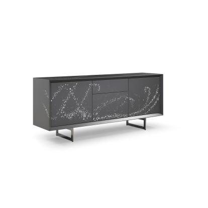 LA Furniture Hawick Contemporary Dark Grey + Abstract White Paint Buffet VGVCG2172-GRY Contemporary Style by Vig Furnitrue Number 80500 Catch Home Goods