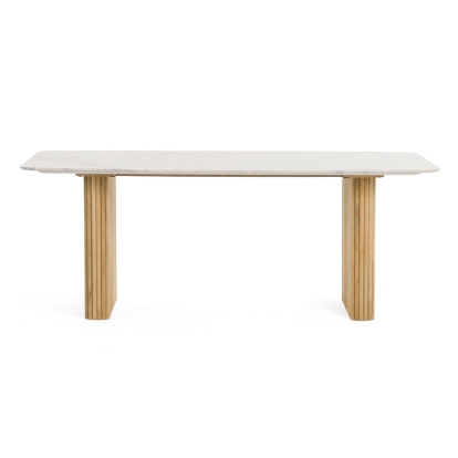 LA Furniture Cambridge White Marble & Mango Rectangular Dining Table VGEDRID120004-RCT Contemporary Style by Vig Furnitrue Number 80526|80526A Catch Home Goods