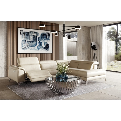 LA Furniture Monte Carlo Italian Modern Cappuccino Leather Right Facing Sectional Sofa VGCC-MONTECARLO-CAPP-RAF Contemporary Style by Vig Furnitrue Number 80899 Catch Home Goods