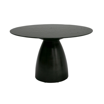 LA Furniture Calexico Contemporary Black Wave Glass Round Dining Table VGGMDT-1717 Contemporary Style by Vig Furnitrue Number 81010 Catch Home Goods
