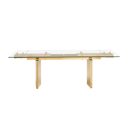LA Furniture Nassim Glam Glass Extendable Dining Table VGZA-T105-S-GLD Contemporary Style by Vig Furnitrue Number 81071 Catch Home Goods