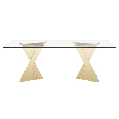 LA Furniture Buquet + Linda Glam Champagne Gold + Black Velvet 5-Piece Dining Set VGZA-BUQUET-LINDA-SET Contemporary Style by Vig Furnitrue Number 85916 Catch Home Goods