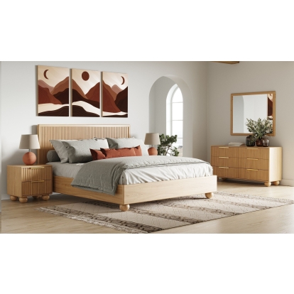 LA Furniture Winters Modern Natural Oak 4-Piece Bedroom Set VGWD-EMILIO-4PC-SET Contemporary Style by Vig Furnitrue Number 85697|85698 Catch Home Goods