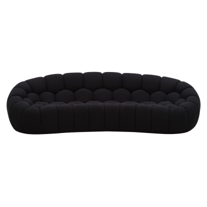 LA Furniture Yolonda Modern Curved Black Fabric Sofa VGEV-2126C-SOFA-BLK Contemporary Style by Vig Furnitrue Number 81086 Catch Home Goods