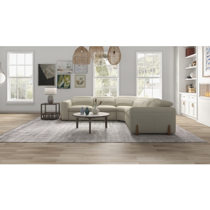 LA Furniture Conrad Modern Beige Fabric Sectional Sofa With 3 Recliners VGKVKM.856-SND Contemporary Style by Vig Furnitrue Number 81152 Catch Home Goods