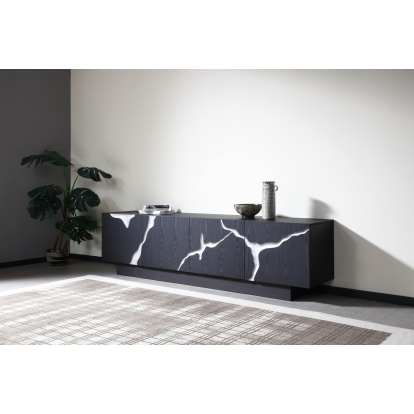 LA Furniture Aspen Modern Matte Brown Ash & Silver TV Stand VGVCTV1801-BRN Contemporary Style by Vig Furnitrue Number 81192 Catch Home Goods