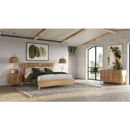 LA Furniture Mikala Modern Natural Oak Bedroom Set VGWDMIL-SET Contemporary Style by Vig Furnitrue Number 81309|81310 Catch Home Goods