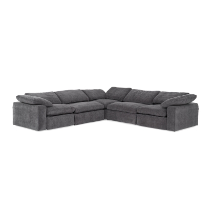 LA Furniture Corinth Modern Dark Grey Fabric Sectional Sofa with 3 Power Recliners VGKM-KM.920-CHAR Contemporary Style by Vig Furnitrue Number 81317 Catch Home Goods