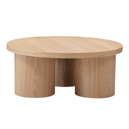 LA Furniture Babson Modern Natural Oak Round Coffee Table VGMF-V7152-NAT Contemporary Style by Vig Furnitrue Number 81418 Catch Home Goods