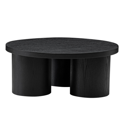 LA Furniture Babson Modern Black Oak Round Coffee Table VGMF-V7152-BLK Contemporary Style by Vig Furnitrue Number 81419 Catch Home Goods