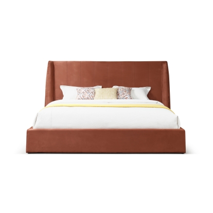 LA Furniture Eastern King Roma Modern Burnt Orange Microfiber Upholstered Bed VGVCBD2305-BORG-EK Contemporary Style by Vig Furnitrue Number 81430 Catch Home Goods