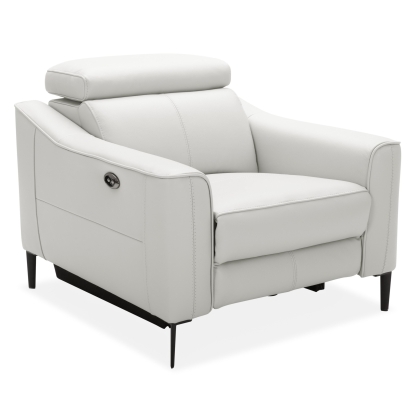 LA Furniture Eden Modern White Leather Recliner Chair VGKV-KM.5012-CHR-WHT Contemporary Style by Vig Furnitrue Number 81445 Catch Home Goods