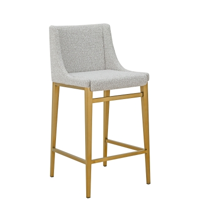 LA Furniture Mimi Modern Light Grey Fabric + Antique Brass Counter Stool (Set of 2) VGGAGA-6544CH-C-GRY-4 Contemporary Style by Vig Furnitrue Number 81461Z Catch Home Goods