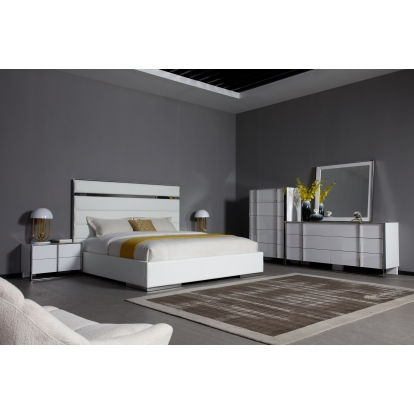 LA Furniture Cartier Modern White + Stainless Steel Dresser VGVC-J-A002-D-WHT Contemporary Style by Vig Furnitrue Number 81533 Catch Home Goods