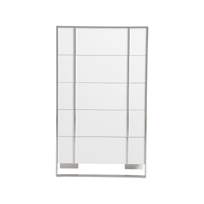 LA Furniture Cartier Modern White + Stainless Steel Chest VGVC-J-A002-5H-WHT Contemporary Style by Vig Furnitrue Number 81535 Catch Home Goods