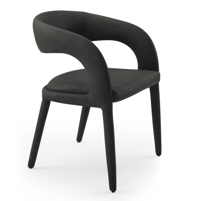 LA Furniture Faerron Modern Black Leatherette Dining Chair VGEUMC-7182CH-BLK Contemporary Style by Vig Furnitrue Number 81538 Catch Home Goods