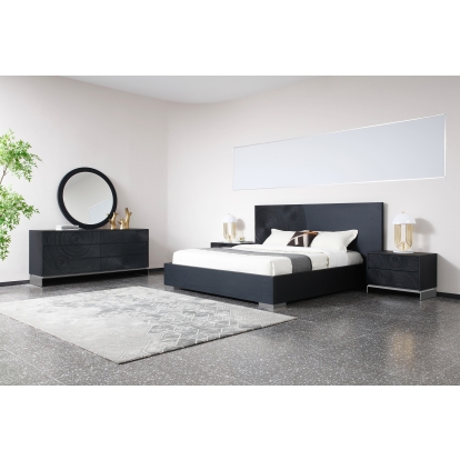 LA Furniture Eastern King Cirque Modern Black Ash Bedroom Set VGVC-BD2368-SET-EK Contemporary Style by Vig Furnitrue Number 81578 Catch Home Goods