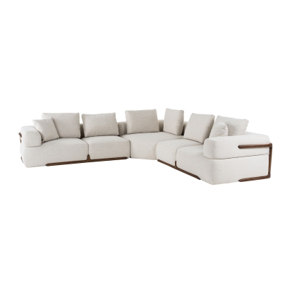 LA Furniture Simone Modern Off-White Fabric Sectional Sofa VGCS-SF-23083 Contemporary Style by Vig Furnitrue Number 81582 Catch Home Goods