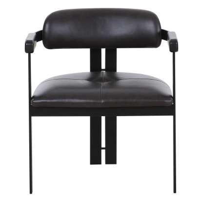 LA Furniture Aneta Modern Dark Brown Leather + Black Dining Chair VGOD-ZW-23152-BLK Contemporary Style by Vig Furnitrue Number 81633 Catch Home Goods