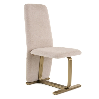 LA Furniture Tasha Modern Beige Linen + Brushed Brass Dining Chair (Set of 2) VGVC-B2133-BGELN Contemporary Style by Vig Furnitrue Number 81668Z Catch Home Goods