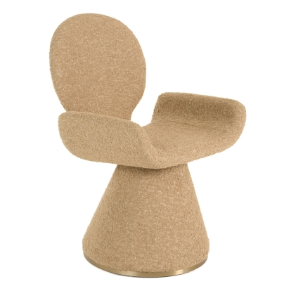 LA Furniture Neptune Contemporary Beige Fabric + Brushed Brass Dining Chair VGVC-B2369-BGE Contemporary Style by Vig Furnitrue Number 81669 Catch Home Goods