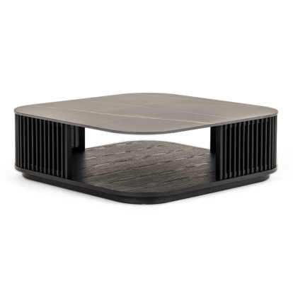 LA Furniture Chip Modern Black Ceramic + Black Ash Square Coffee Table VGDW-DW5008-08 Contemporary Style by Vig Furnitrue Number 81757 Catch Home Goods