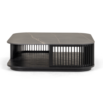 LA Furniture Chip Modern Black Ceramic + Black Ash Square Coffee Table VGDW-DW5008-08 Contemporary Style by Vig Furnitrue Number 81757 Catch Home Goods