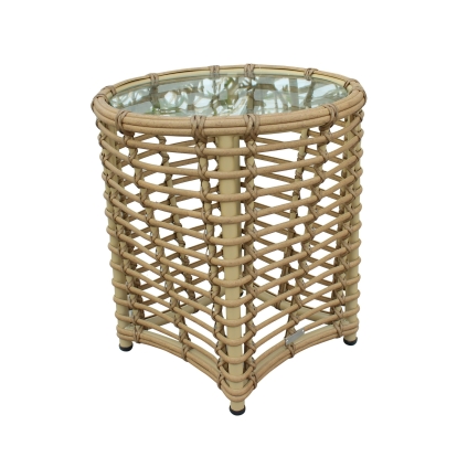 LA Furniture Sandra Outdoor Beige Wicker End Table VGAT-RASF-227-END Contemporary Style by Vig Furnitrue Number 81775 Catch Home Goods