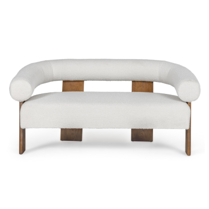 LA Furniture Aledo Modern Off-White Fabric + Oak Loveseat VGMY-1361-L Contemporary Style by Vig Furnitrue Number 81793 Catch Home Goods