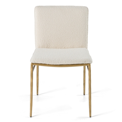 LA Furniture Atlanta Modern Off-White Fabric & Brass Dining Chair VGMY-3739-WHT Contemporary Style by Vig Furnitrue Number 81799 Catch Home Goods