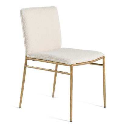LA Furniture Atlanta Modern Off-White Fabric & Brass Dining Chair VGMY-3739-WHT Contemporary Style by Vig Furnitrue Number 81799 Catch Home Goods