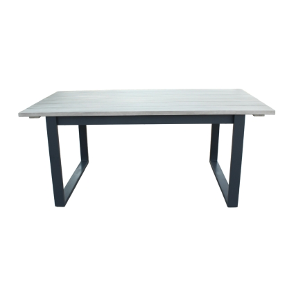 LA Furniture Suntide Outdoor Grey Fabric + Grey Acacia + Beige Rattan Dining Set VGAT-RADS-238 Contemporary Style by Vig Furnitrue Number 81922|81922A Catch Home Goods