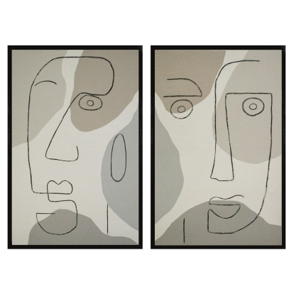 LA Furniture Faces Silhouette Modern Painting Set of 2 VGVA-CO21302 Contemporary Style by Vig Furnitrue Number 81929 Catch Home Goods