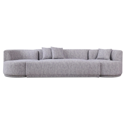 LA Furniture Beau Modern Light Grey Fabric Sectional Sofa With 2 Swirling Chair VGAH-VH119-LTGRY Contemporary Style by Vig Furnitrue Number 81964 Catch Home Goods