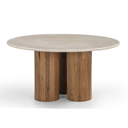 LA Furniture Hayden Modern Marble + Wood Round Coffee Table VGBR-SBA-4866 Contemporary Style by Vig Furnitrue Number 82000 Catch Home Goods